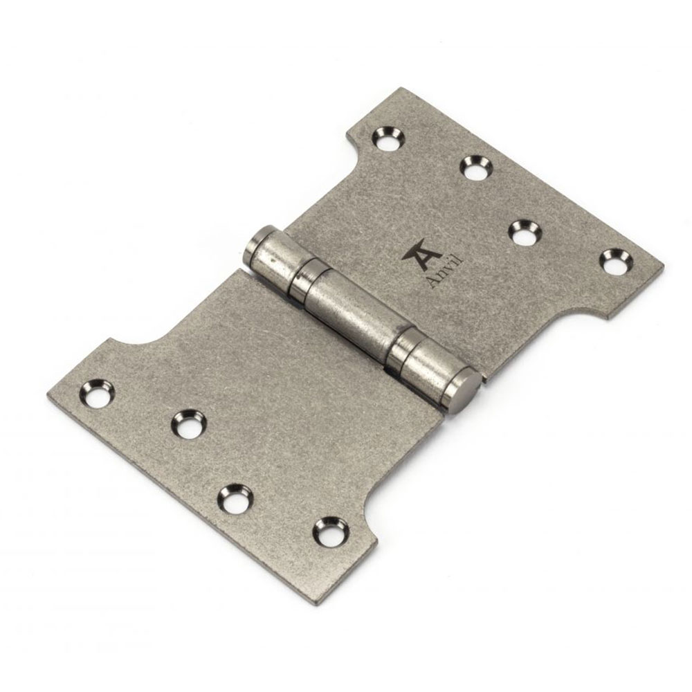 From the Anvil 4 Inch (102mm x 152mm) Parliament Hinge (Sold in Pairs) - Pewter Patina